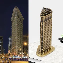 Retro Zinc Alloy Crafts New York Flatiron Building Model for Travel Memorial Home Office Decoration Gifts Collection