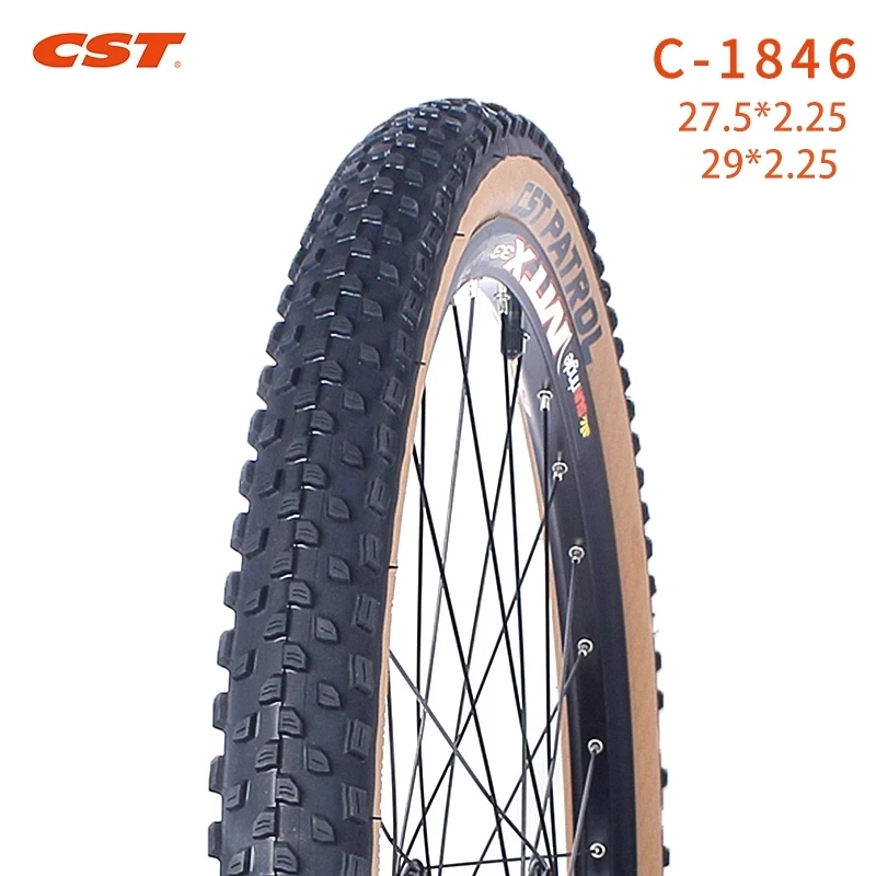 CST PATROL-Mountain Bicycle Tire, Cross-Country MTB Bike Parts, Brown Edge, C1846, 27.5 