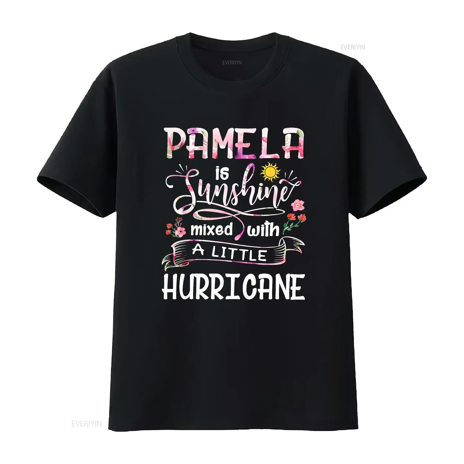 

Футболка Pamela Name Sunshine Mixed With A Little Hurricane, винтажный стильный универсальный топ для повседневной носки, дышащий