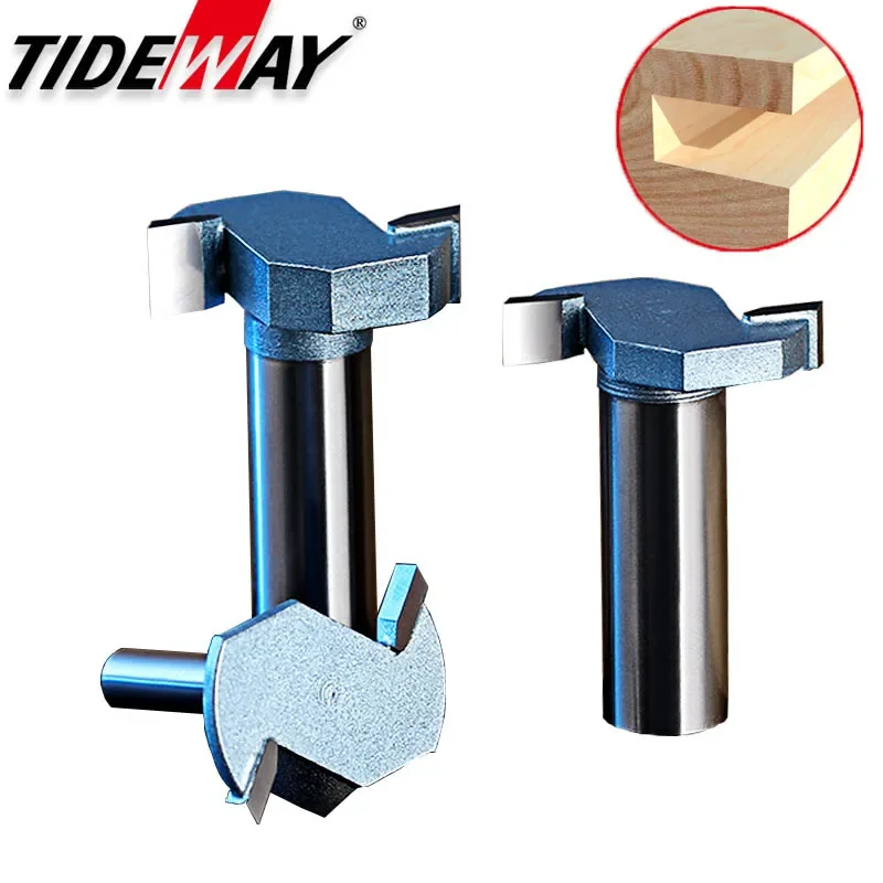 

Tideway Industrial Grade T-type Slotting Milling Cutter T-shaped Woodworking Router Bits Trimming Machine Engraving Boring Tool