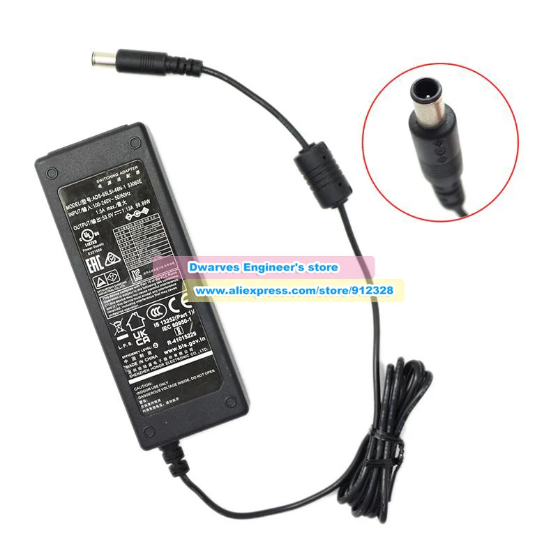 Original 53V 1.13A 60W 72W 94W Switching AC/DC Power Adapter ADS-65LSI-48N-1 53060E For HOIOTO ADS65LSI48N1 53060E