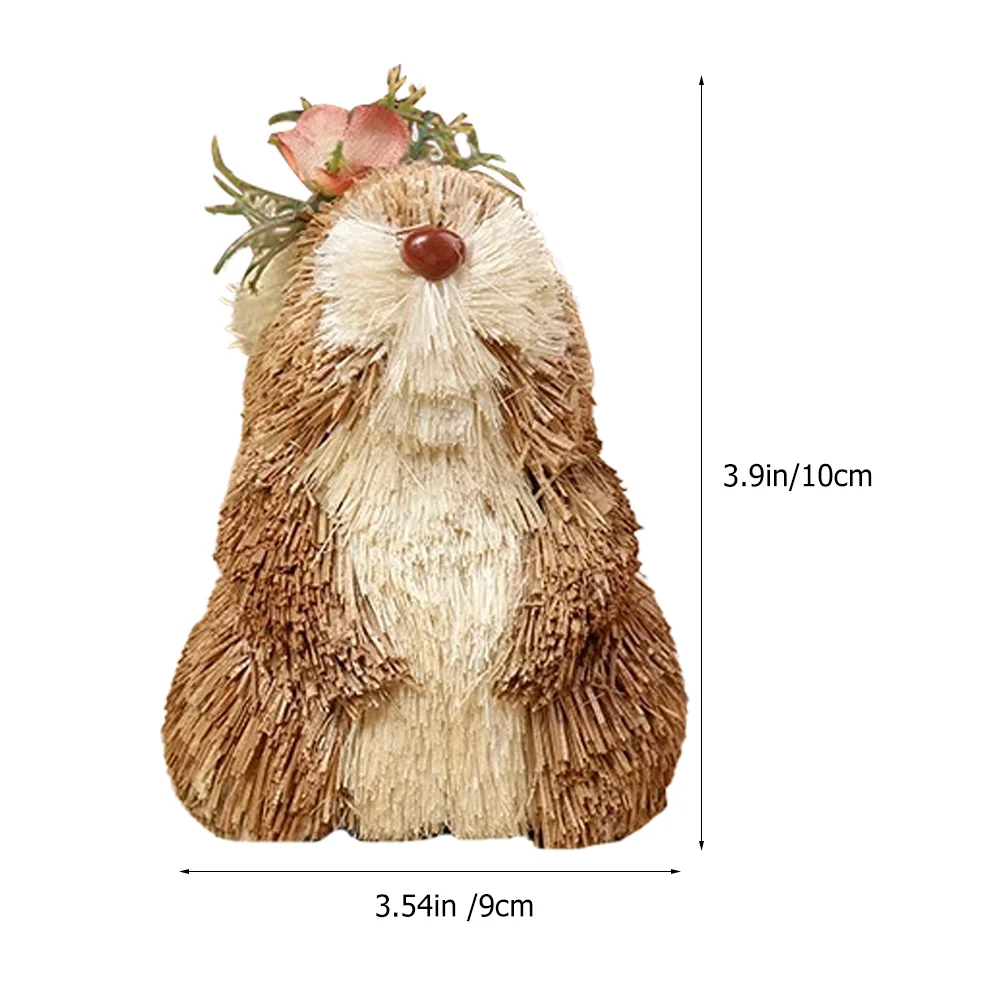 Bunny Ornament Pink Home Decor Lid Desktop Figurine Bunnies Small Rabbit Adorn Cute Model