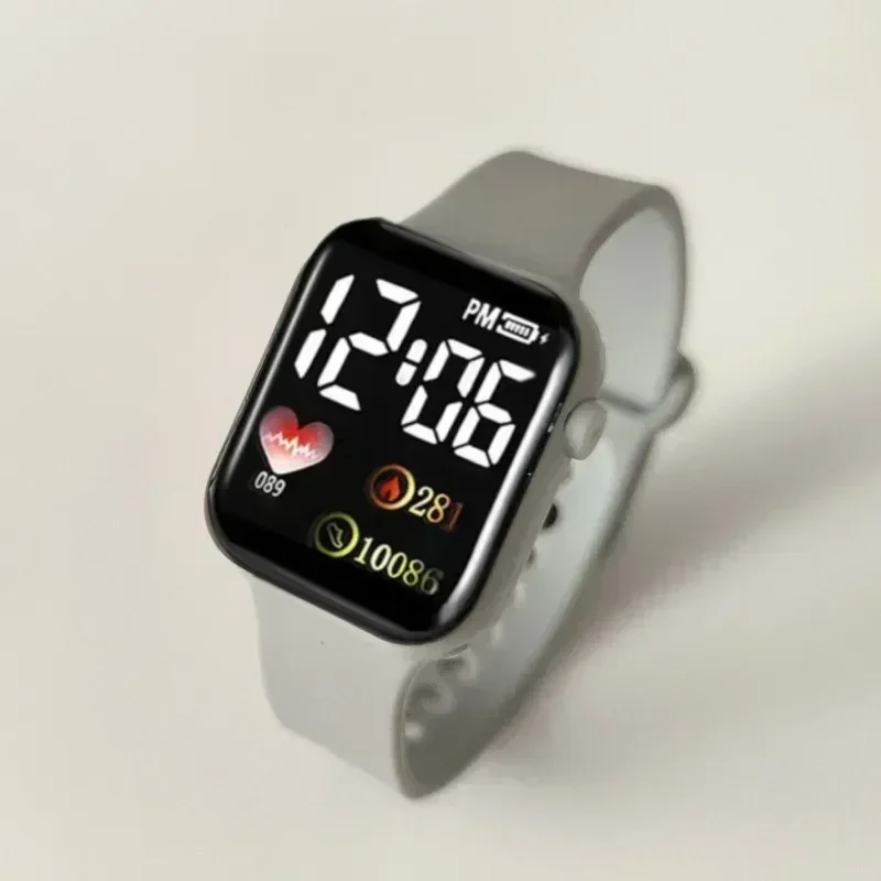 

New LED Electronic Watch Rainbow Square Waterproof Digital Outdoor Sports Students Watch Electronic Watch Relogio Feminino