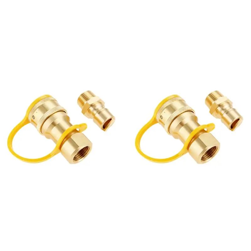 

B03C-2X 1/2 Inch Solid Brass Gas Propane Quick Connect Disconnect Fitting Connector Adapter