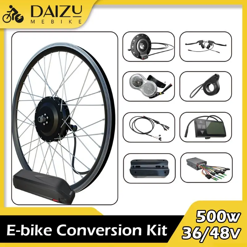 Electric Bike Conversion Kit 36V/48V 13Ah/20Ah Hailong Battery Brushless Gear Hub Motor Wheel Kit 20”24”26”27.5”28”29”700C