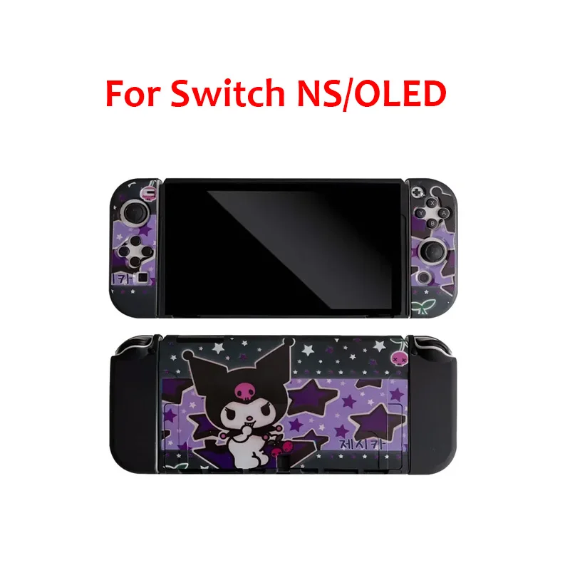 Nueva cubierta protectora de estación de carga Sanrio Kuromi para Nintendo Switch Oled NS consola Protector de cristal piel
