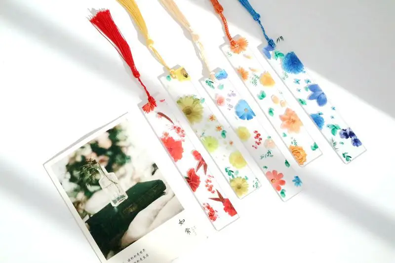 1pc Blume Lesezeichen Transparent Gänseblümchen Epoxidharz Buch Marker Floral Seite Marker Für Beste Freunde Zurück Zu Schule – Detail 14