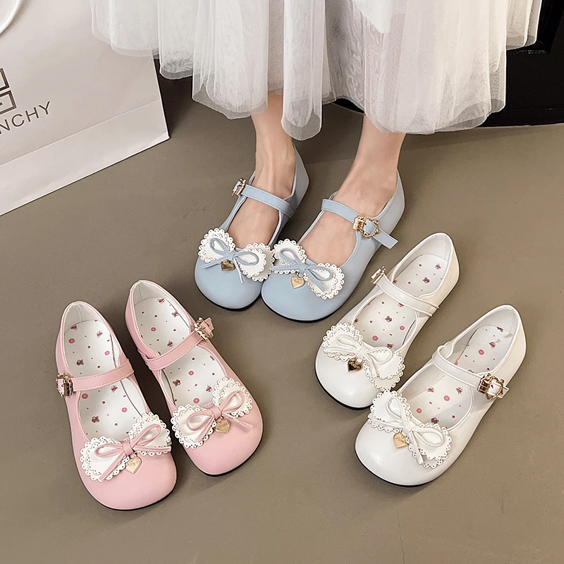 Spring New Coarse Heel Single Shoes Women's Fashion Round Head Shallow Bow Anti-slip Wear-resistant Mary Jane Shoes image 4