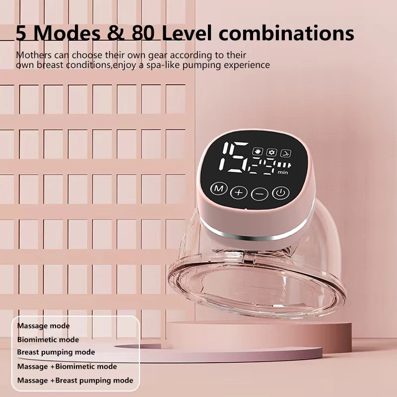 

5 Modes Electric Breast Pump Wearable Breast Pump Wireless Upgrade Wearable Breastfeeding Pump Automatic Handfree Milk Collector