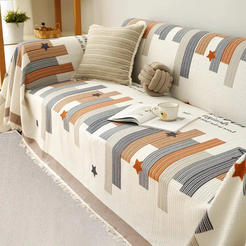 Huafu Ge single and double three person sofa cover, universal bed and desktop cover blanket, home decoration blanket