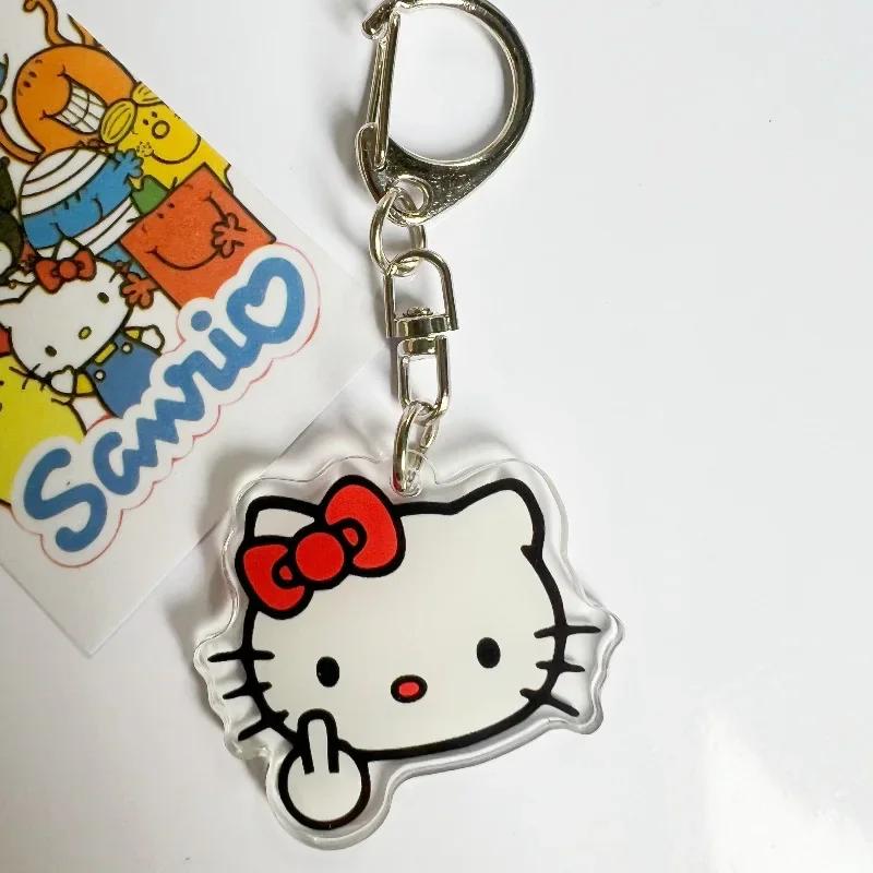 Hello Kitty Acryl Sleutelhanger Cartoon Anime Sanrio Kitty Kat Sleutelhanger Rugzak Hanger Sieraden Accessoires Geschenken