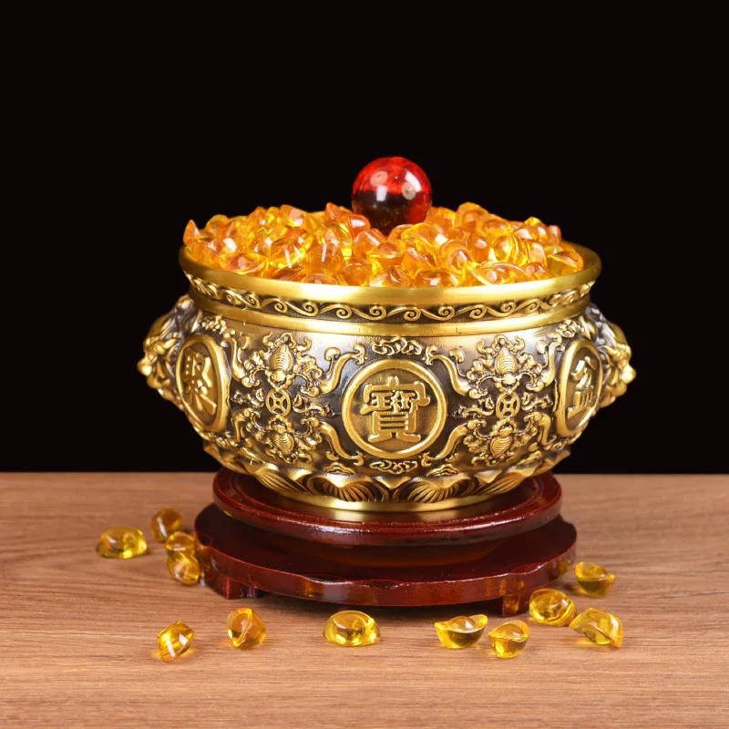 Brass Thickened Lion Head Indoor Home Hallway Large Cornucopia Copper Ware Gift Decoration