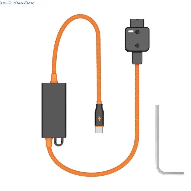 

D0UA Bidirectional PD65W D Tap to USB C Charging Cable 20" Rotatable for Video Equipment