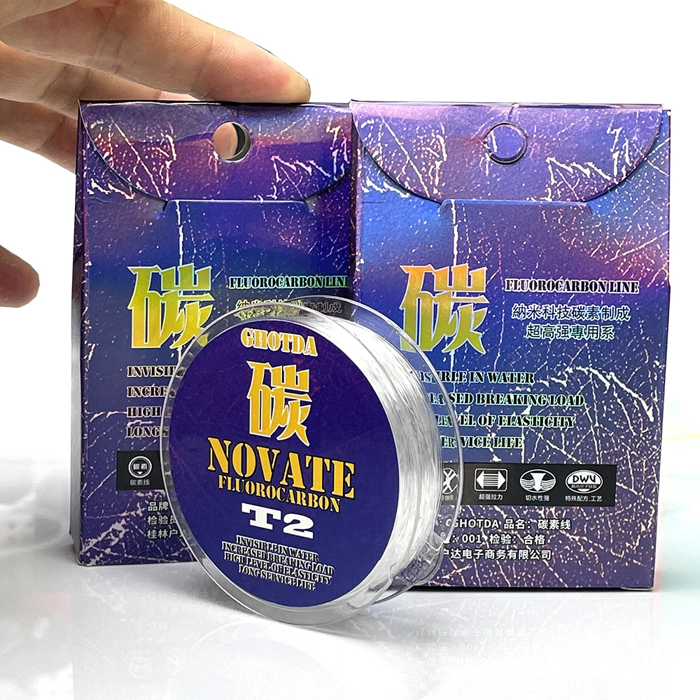 GHOTDA 50M 100% Fluorocarbon Fishing Line Japan Imported Carbon Fiber Line 1.28-13.49kg Monofilament Sinking Line Sea fishing