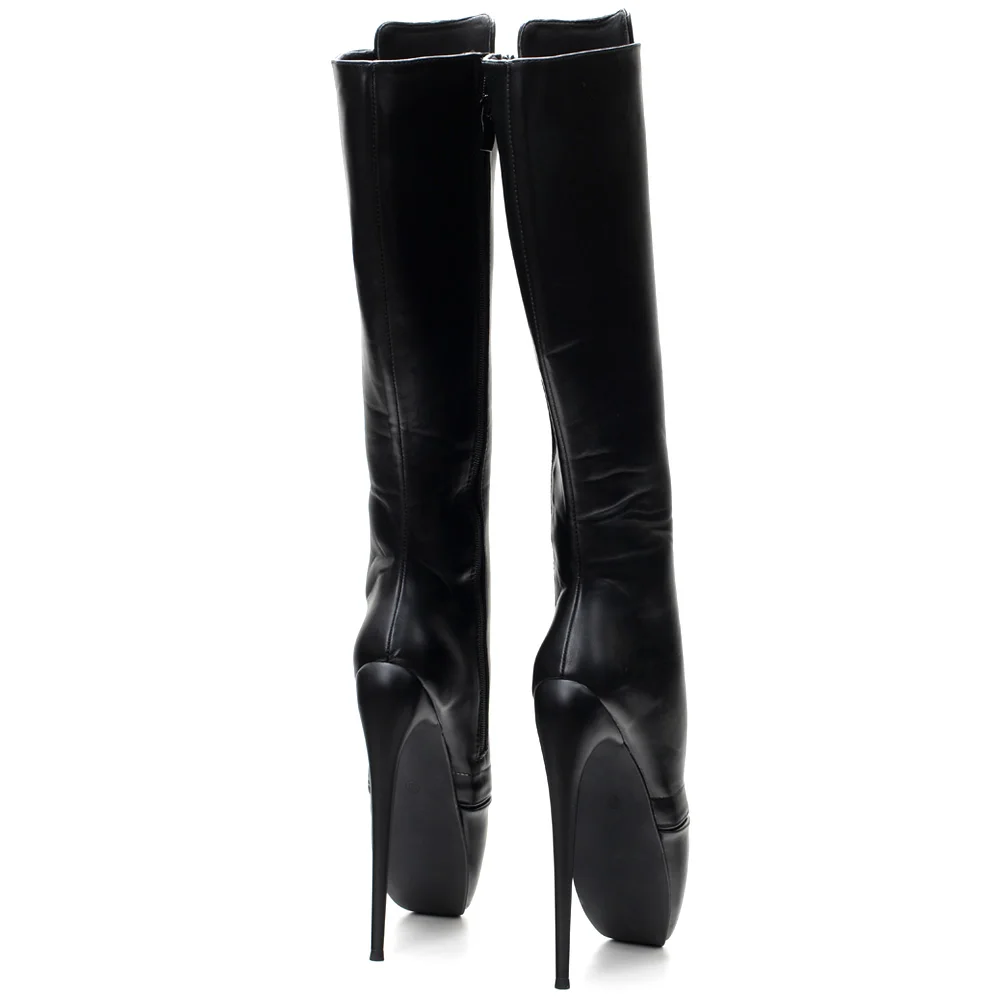 نمط جديد مثير الباليه عالية الكعب الوثن كوس 7 بوصة كعب الركبة أحذية للجنسين Size36-46