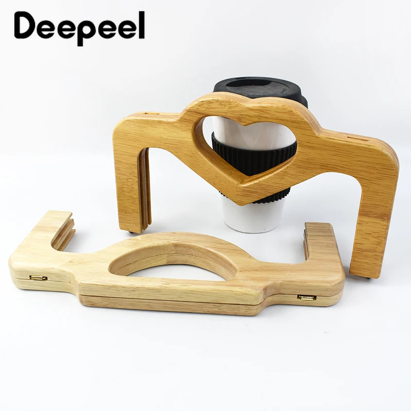1Pc Deepeel Wooden Purse Frame Handles DIY Handmade Screw Kiss Clasp Wood Bags Handle Women Handbag Sewing Brackets Accessory