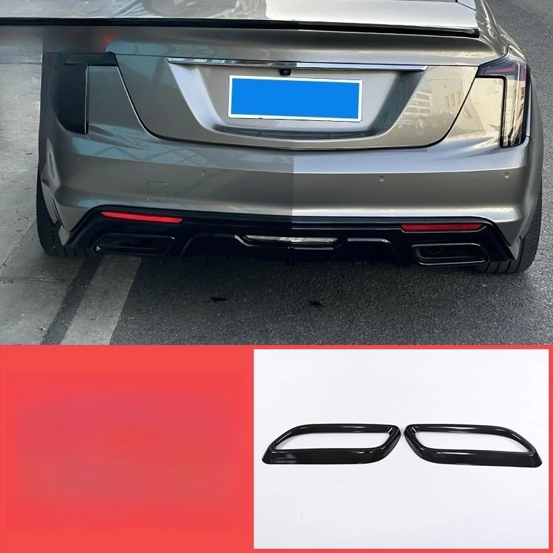 

Four-way Tail Throat Exhaust Pipe Modified Accessories Car Tailpipe Frame Exhaust Tip Frame For Cadillac CT4/CT5/CT6 2020-2026