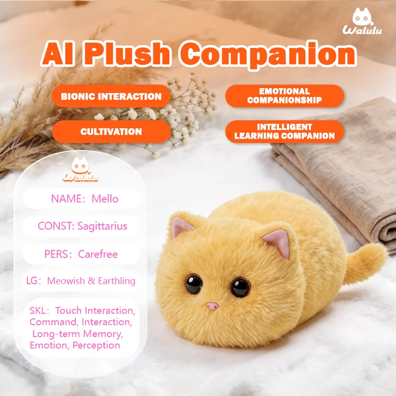 Walulu Plush Cute Children's Intelligent AI Emotional Companion Pet Toy With Voice Conversation For Cats