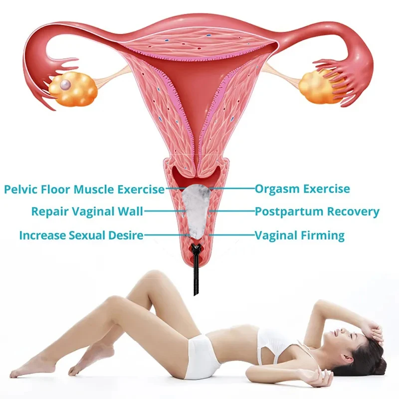 White Crystal Yoni Egg Massager Natural Drilled Jade Egg Vaginal Muscle Tightening Massage Ball Women Kegel Exercise Health Care