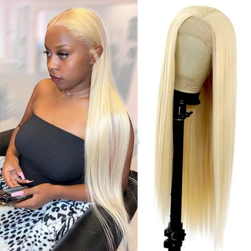 Rosabeauty 13x4 Blonde 613 HD Transparent Straight Lace Front Human Hair Wigs Glueless 13X6 Frontal Wig Preplucked 250% 40Inch