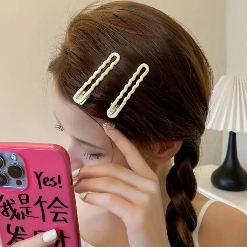 Модная милая заколка для волос ярких цветов из сплава, однотонные аксессуары для волос, заколки для волос