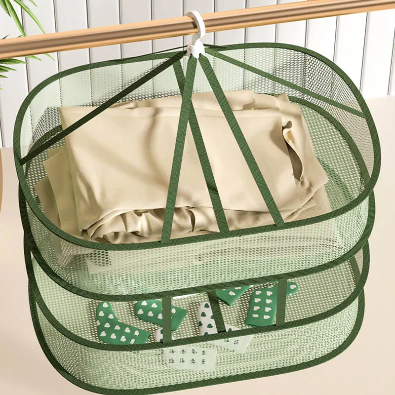 Red de secado de ropa de doble capa para ropa interior, calcetines, suéteres de cachemira, bolsa de secado de suéteres planos, para uso doméstico y estudiantil