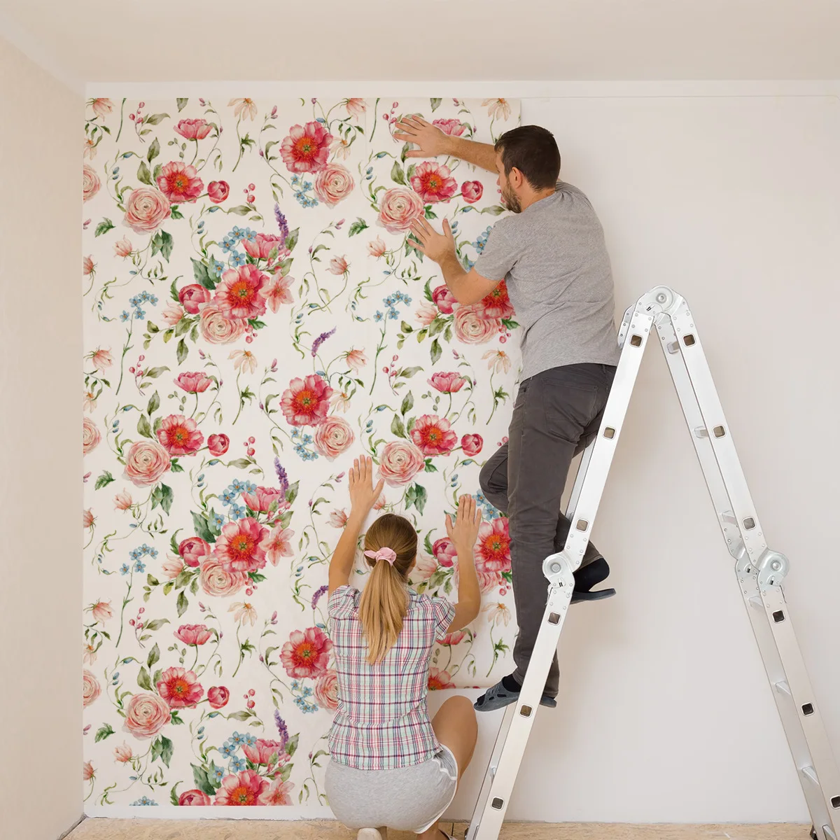 Floral Peel and Stick Contact Paper for Cabinets Drawers Vintage Removable Self-Adhesive Vinyl Boho Wallpaper Bedroom