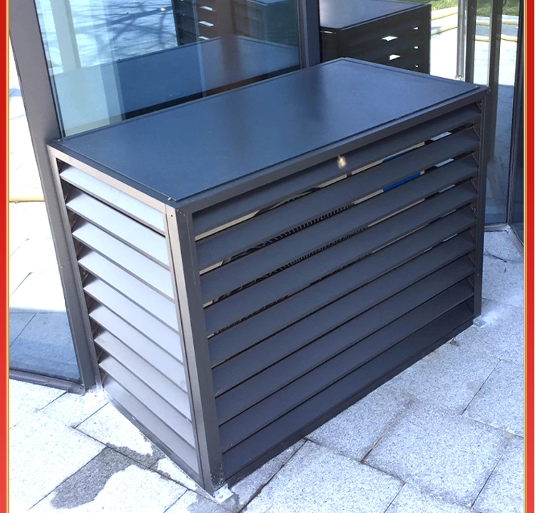 

Air conditioning external unit protective cover, outdoor rain and sun protection, ventilation, aluminum alloy louver grille