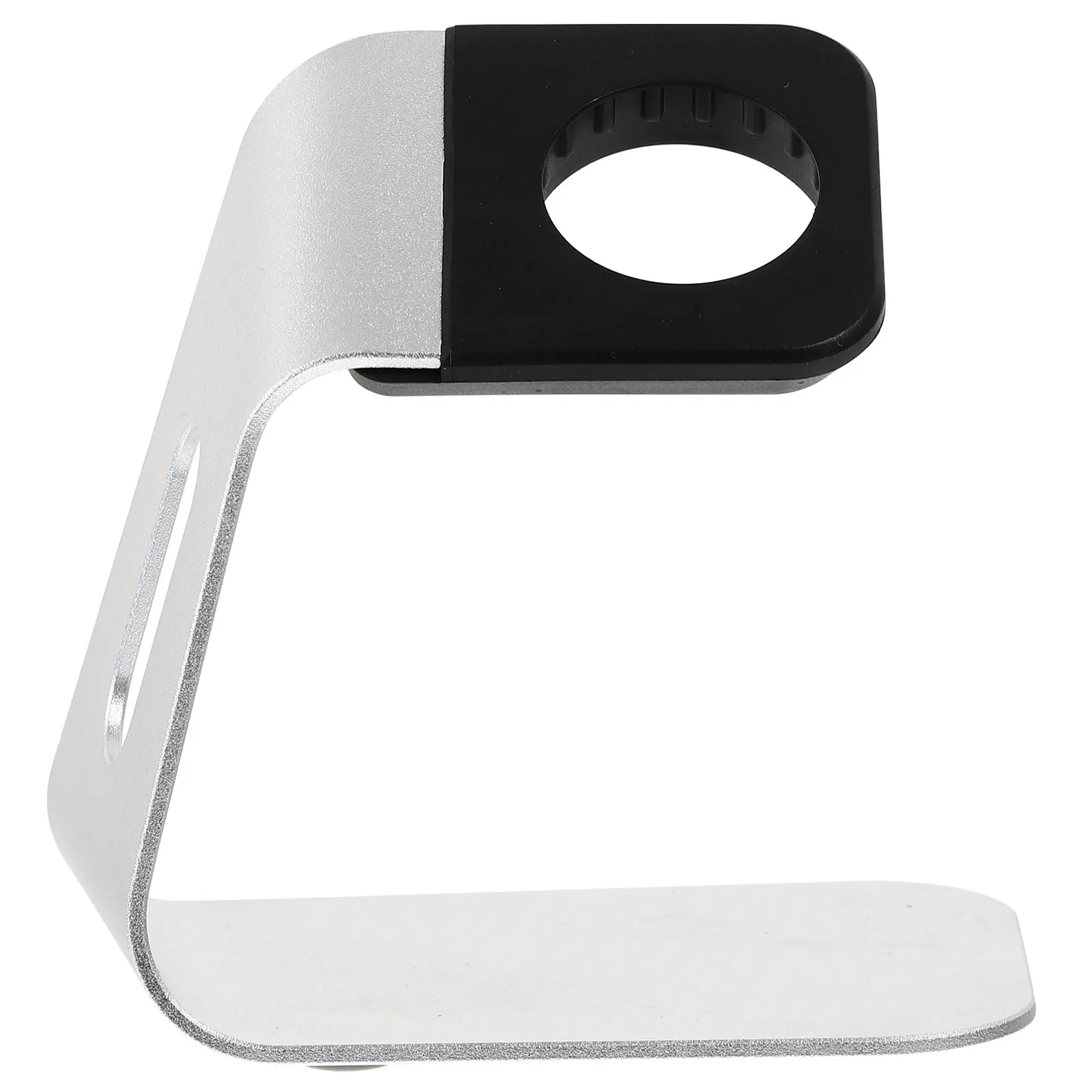 

Aluminum Alloy Charging Stand For Watch Silver Anti-Slip Rubber Support Convenient Cable Management Compatible Smartwatch