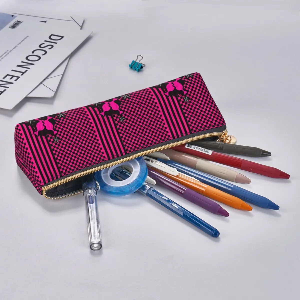 Punky Pink Emo Pencil Case Pen Holder Storage Stationery Supplies Large Storage Pen Box Pencil Bag for Students Gifts - view 5