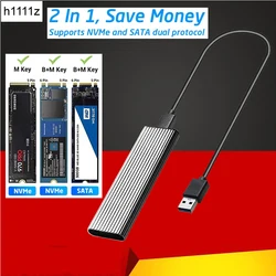2 obudowa obudowa na SSD 2 protokół M.2 SATA NVME na USB Adapter 10Gbps 3.1 us2 USB C pudełko zewnętrzne wsparcie 2230-2280 M.2 SSD