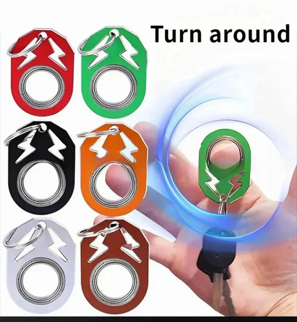 New Fashionable Decompression Keychain Fingertip Spinner Anti-Anxiety Toy Fingertip Rotating Keychain For Couple Gift