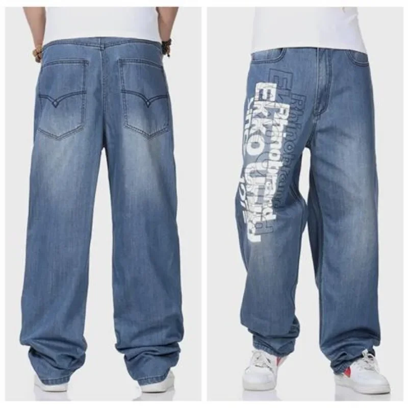 

Baggy Jeans Men Denim Pants Loose Streetwear Jeans Hip Hop Casual Skateboard Pants for Men Trousers Black Blue Plus Size 30-46