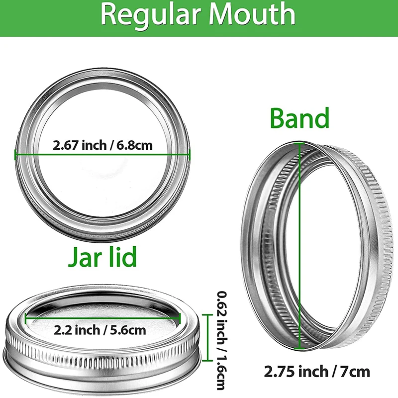 

New 100 Pieces Canning Jar Lids and Bands Set Split-Type Lids with Silicone Seals Rings Leak Proof and Secure Canning 70mm