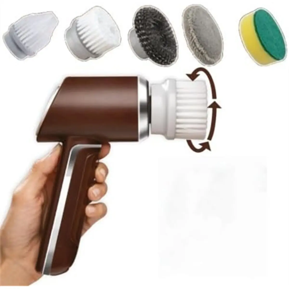 Budget-Friendly Horsepower Scrubber -Electric Cleaning Brush with 5 Attachments, Scrubs & Polishes,Scrubber for Bathroom, Tiles,