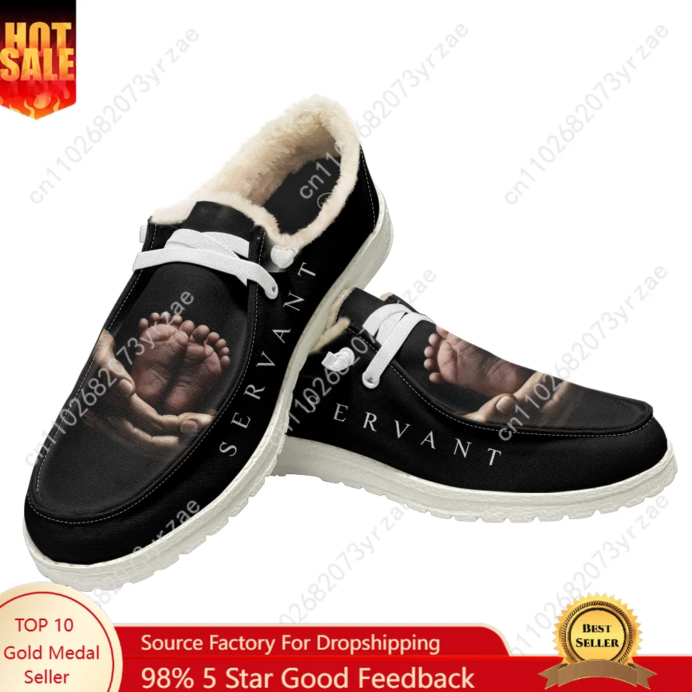 

Servant Plush Flat Shoe Mens Womens Warm Sneakers Indoor Outdoor High Quality Fashion Lightweight Shoes Customized Footwears