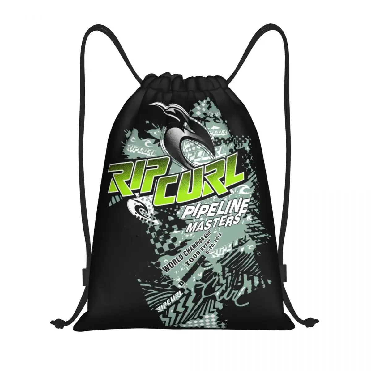 Custom Curls Surfing Rip Sport Drawstring Bag for Shopping Yoga Backpacks Men Women Sports Gym Sackpack