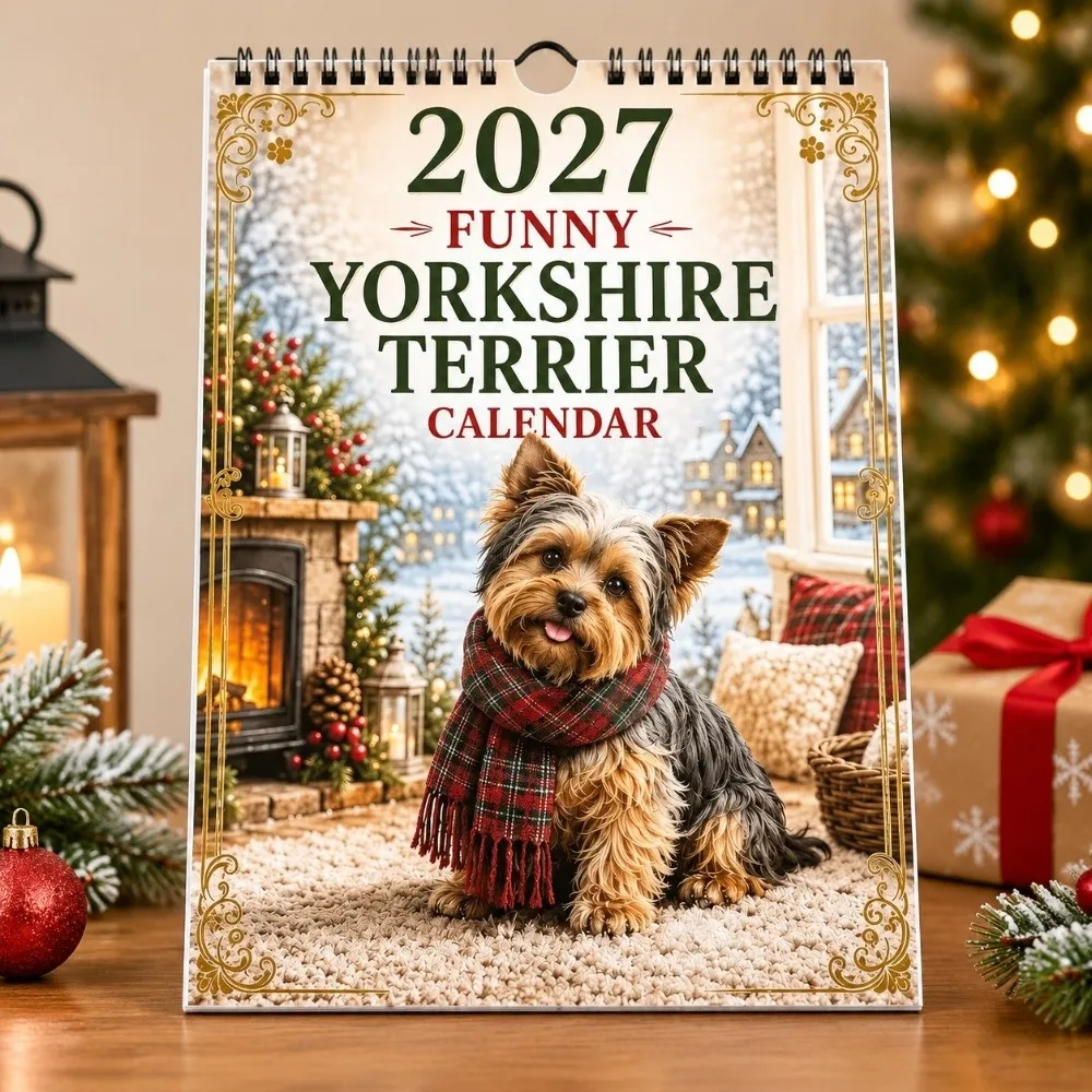Funny Spiral Bound Dog Calendar Funny Print 12 Month Wall Calendar Dog Theme Hanging Hole Wall Planner For Home Wall Decor
