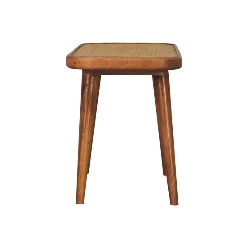 Solid Wood Rattan Bench for Indoor/Outdoor Use - Stylish and Durable Furniture Piece