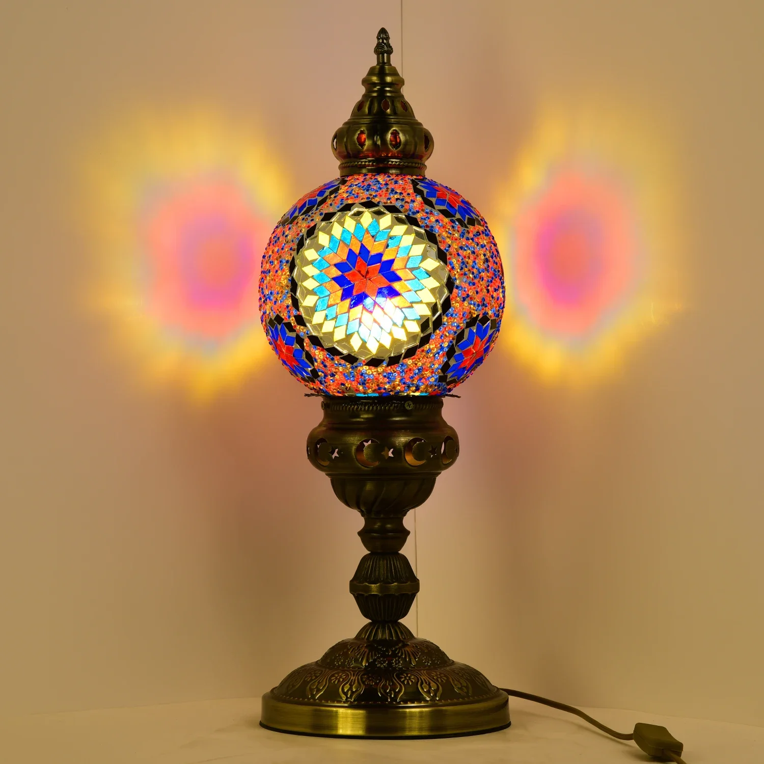 

Moroccan Vintage Romantic Handmade Glass Turkish Table Lamp Mosaic For Bedroom Living Room Restaurant Hotel Bar