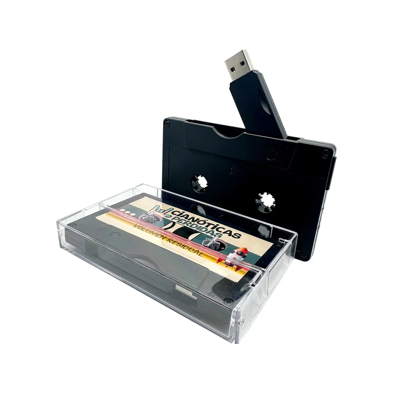 20 Pz/lotto Cassetta A Colori Modello USB 2.0 Flash Drive 4GB 8GB 16GB 32GB 64GB 128GB e Scatola Trasparente LOGO Personalizzato Gratuito