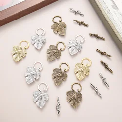 Lot de 10 fermoirs à bascule pour la fabrication de bijoux, style Antique, argent, or, feuille de raisin, fleur, accessoires faits à la main