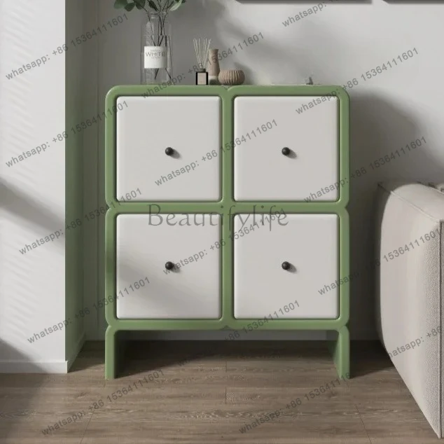 

yj9 Cream four-bucket drawer cabinet paint bedroom French storage cabinet storage multi-layer solid wood home entrance cabinet