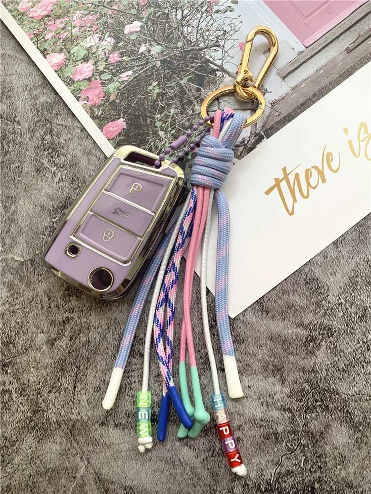 Pendentifs pour téléphone portable, porte-clés en métal lourd, lanière tressée, chaîne de décoration avec perles, porte-clés pour sacs