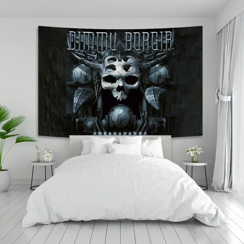 Black Metal Norwegian Band Dimmu Borgir Tapestry Print Art Wall Paintings Bar Cafe Decor Gift # 0@