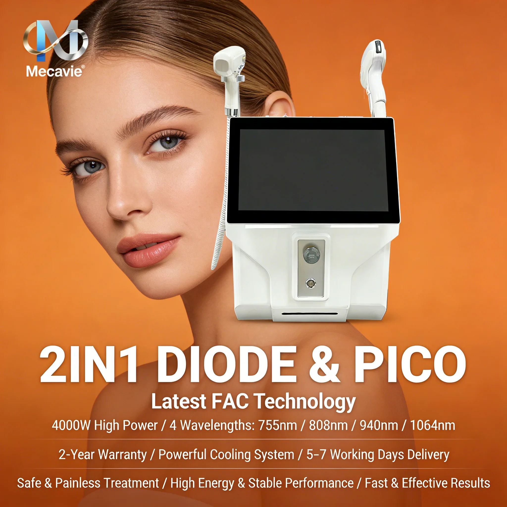 

Новинка 2026: Аппарат для безболезненного удаления волос и пикосекундного удаления татуировок 2-в-1 Soprano Titanium Ice Diode Laser 755 808 1064 нм, 4000 Вт