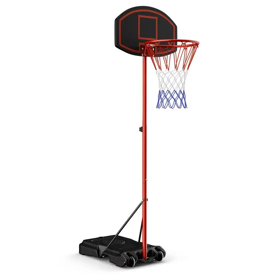 Portable Basketball Hoop Adjustable Height 6.58.5 FT, Backboard System Stand with 2 Wheels, Fillable Base, WeatherResistant Nylo