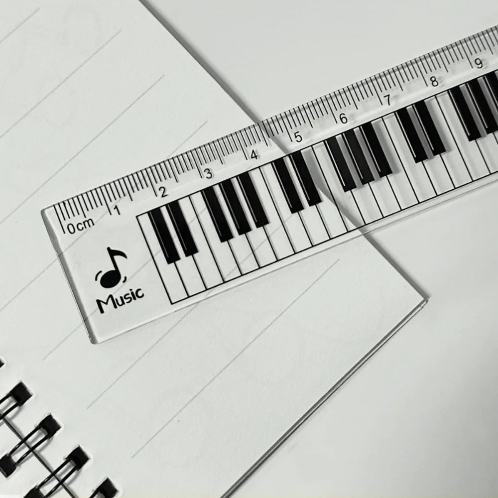 Creative Piano Keyboard Rulers Centimeter Scale 15cm Transparent Ruler Student Back To School Stationery
