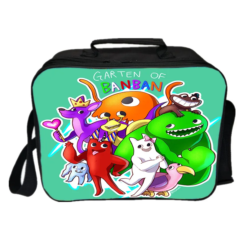 Garten de BanBan Cartoon Print Lunch Bag, Grande capacidade, lancheira de isolamento portátil, Tote de piquenique ao ar livre, Bento Bag do estudante, Nylon