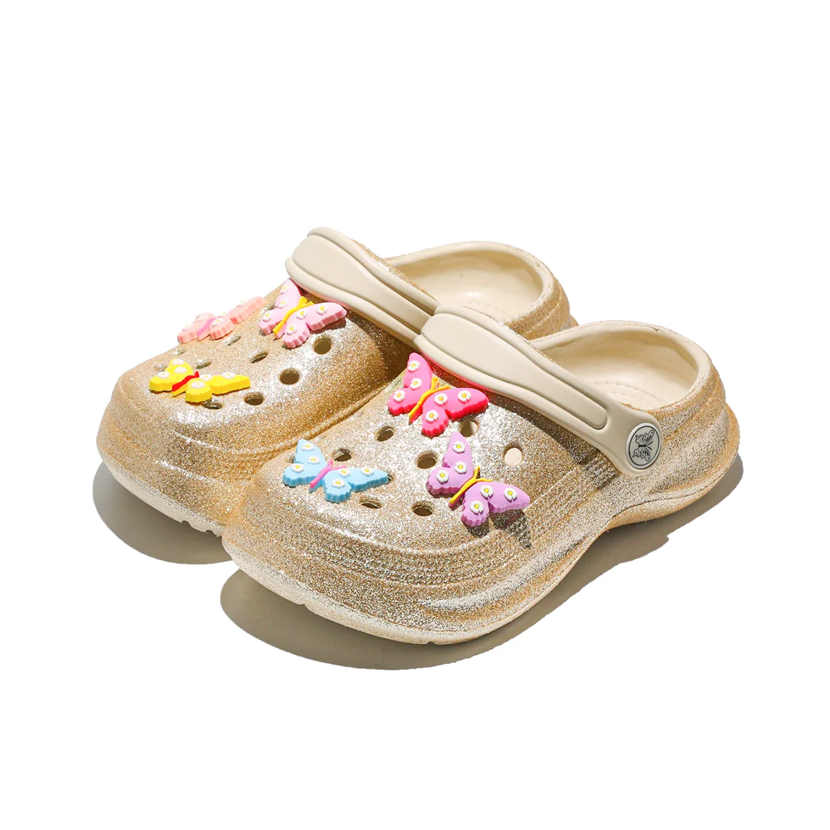 Kids Slip-On Clogs and Mules - Breathable, Waterproof, EVA Garden Shoes with Decorative Chain for Beach and Everyday Wear 168